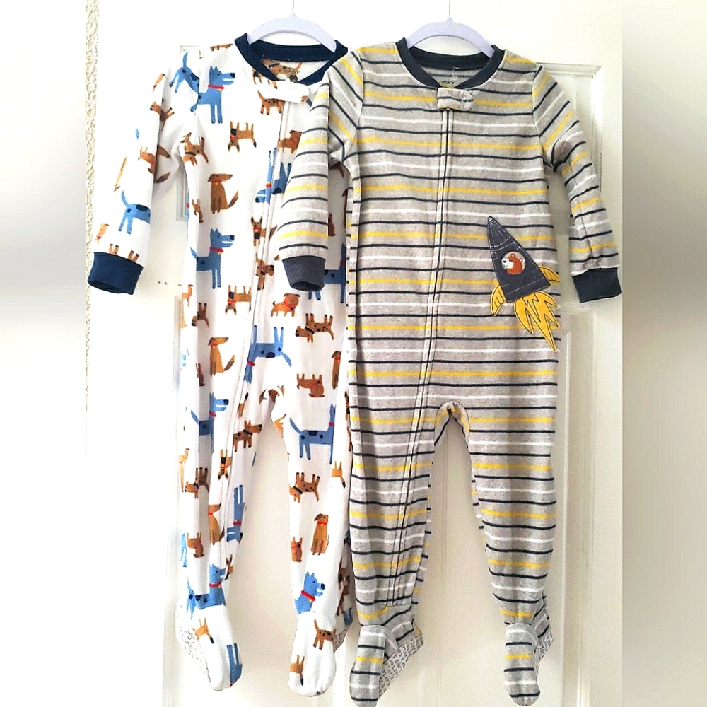 Lot of 2 Toddler 1-Piece Footie Pajamas Size 2T